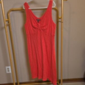 Tommy Bahama Coral Knot-Front Sleeveless Cotton Dress